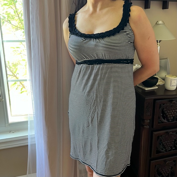 Max Studulio Black and White Stripe Summer Dress - Picture 2 of 5